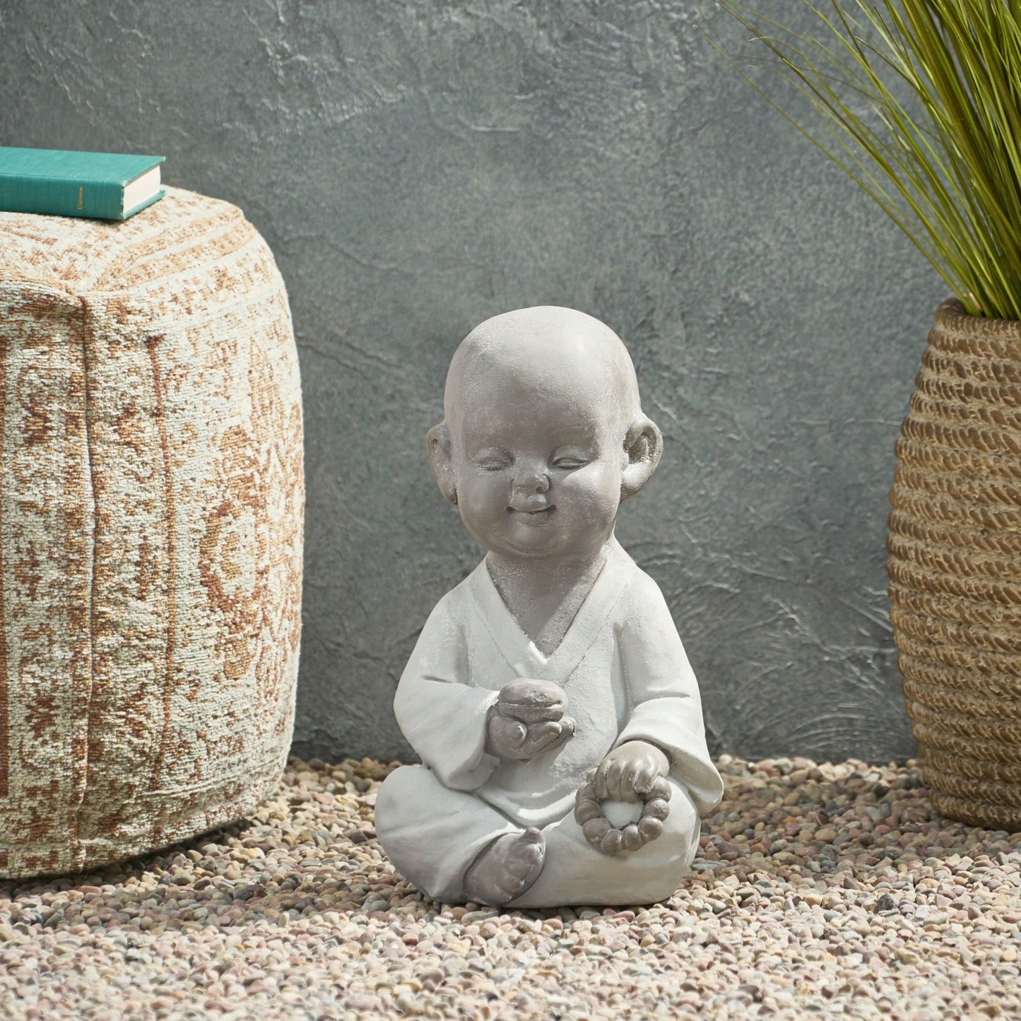 Whimsical Outdoor Monk Statue For Garden Decor And Tranquil Spaces