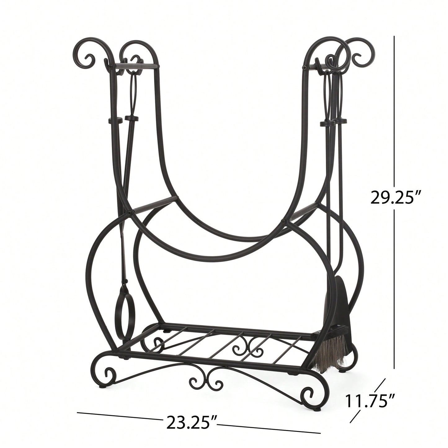 Heavy-Duty Log Rack With Durable Tools For Efficient Firewood Storage And Organization