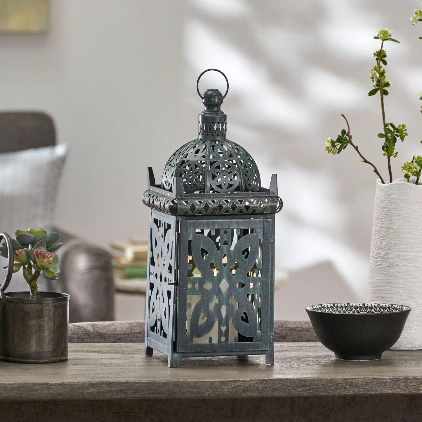 Compact Decorative Lantern For Indoor And Outdoor Use