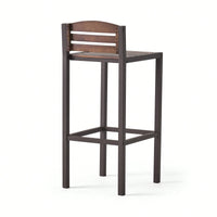 Set Of 2 Outdoor Acacia Wood Barstools For Patio And Garden