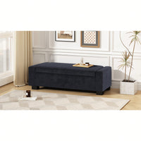 50 Inch Textured Fabric Ottoman Bench With Hinged Lid For Seating Footrest And Hidden Storage Ideal For Living Room Bedroom Or Entryway