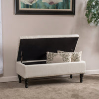 Elegant Storage Ottoman Bench For Living Room And Bedroom Organization