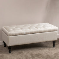 Elegant Storage Ottoman Bench For Living Room And Bedroom Organization