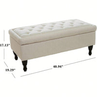 Elegant Storage Ottoman Bench For Living Room And Bedroom Organization