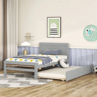 Walnut Twin Size Platform Bed Frame With Trundle For Space-Saving Sleep Solutions