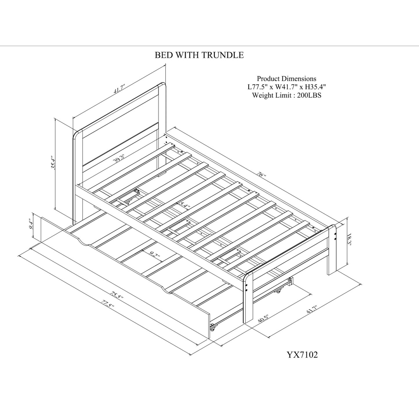 Walnut Twin Size Platform Bed Frame With Trundle For Space-Saving Sleep Solutions