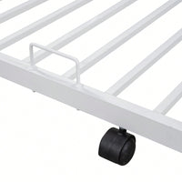 Sturdy Twin Over Full Bunk Bed with Trundle and Guardrail Space-Saving Design for Three with Wooden Accents
