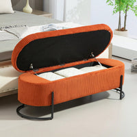 Upholstered Pink Storage Ottoman Bench For Bedroom And Living Room With Safety Hinge Padded Footstool Entryway Furniture