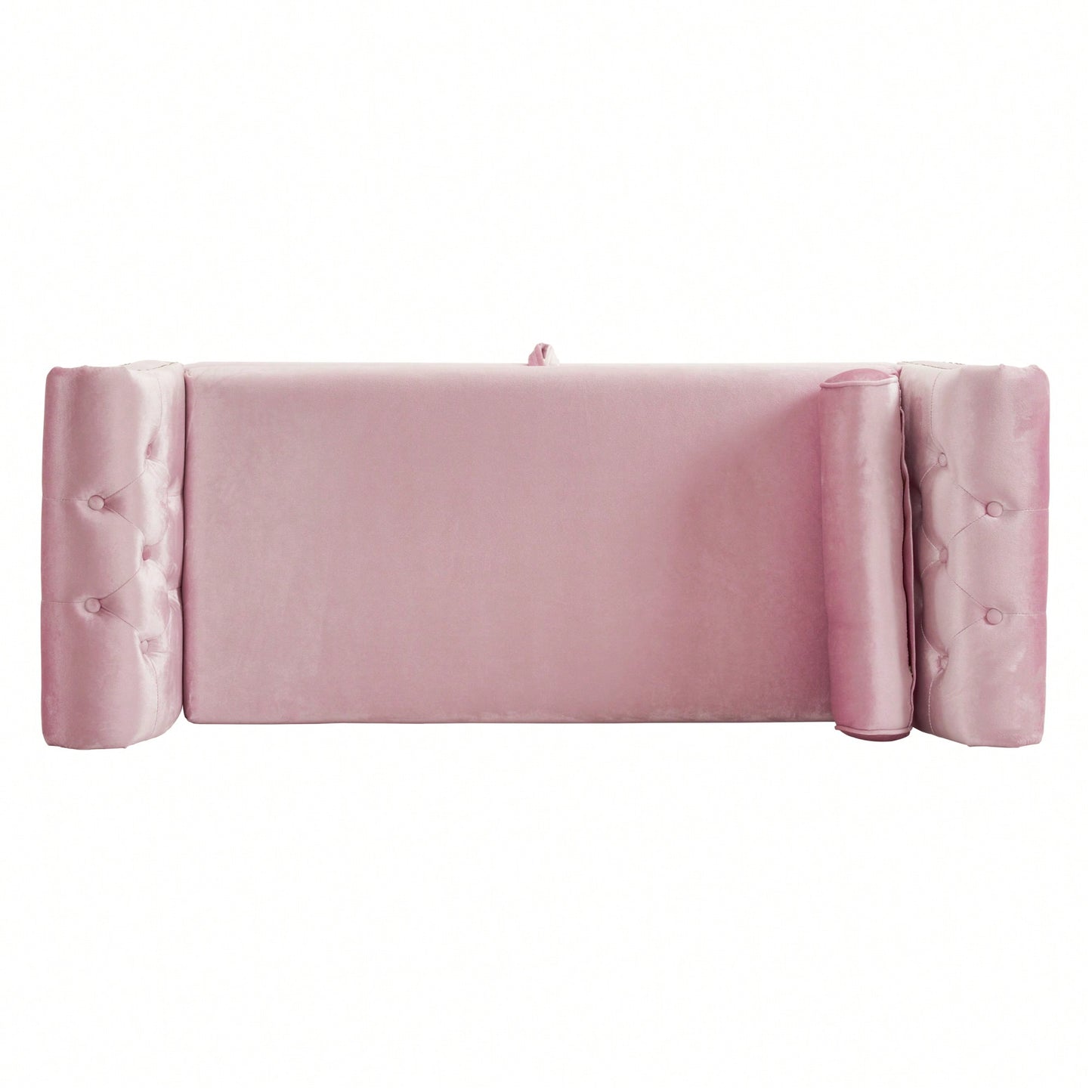 Pink Velvet Multifunctional Storage Ottoman Bench With Pillow For Living Room And Bedroom