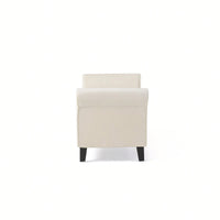 Stylish And Functional Armed Storage Bench With Cushion For Entryway Or Living Room