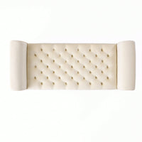 Stylish And Functional Armed Storage Bench With Cushion For Entryway Or Living Room