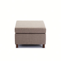 Versatile Grey Movable Ottoman For Modular Sectional Sofa Non-Washable Cushion Covers