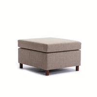 Versatile Grey Movable Ottoman For Modular Sectional Sofa Non-Washable Cushion Covers