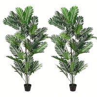 Large Artificial Palm Tree With Monstera Leaves For Indoor And Outdoor Tropical Decor