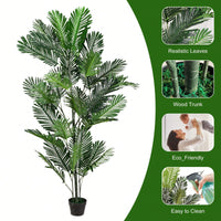 Large Artificial Palm Tree With Monstera Leaves For Indoor And Outdoor Tropical Decor
