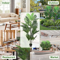 Large Artificial Palm Tree With Monstera Leaves For Indoor And Outdoor Tropical Decor