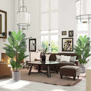 Large Artificial Palm Tree With Monstera Leaves For Indoor And Outdoor Tropical Decor