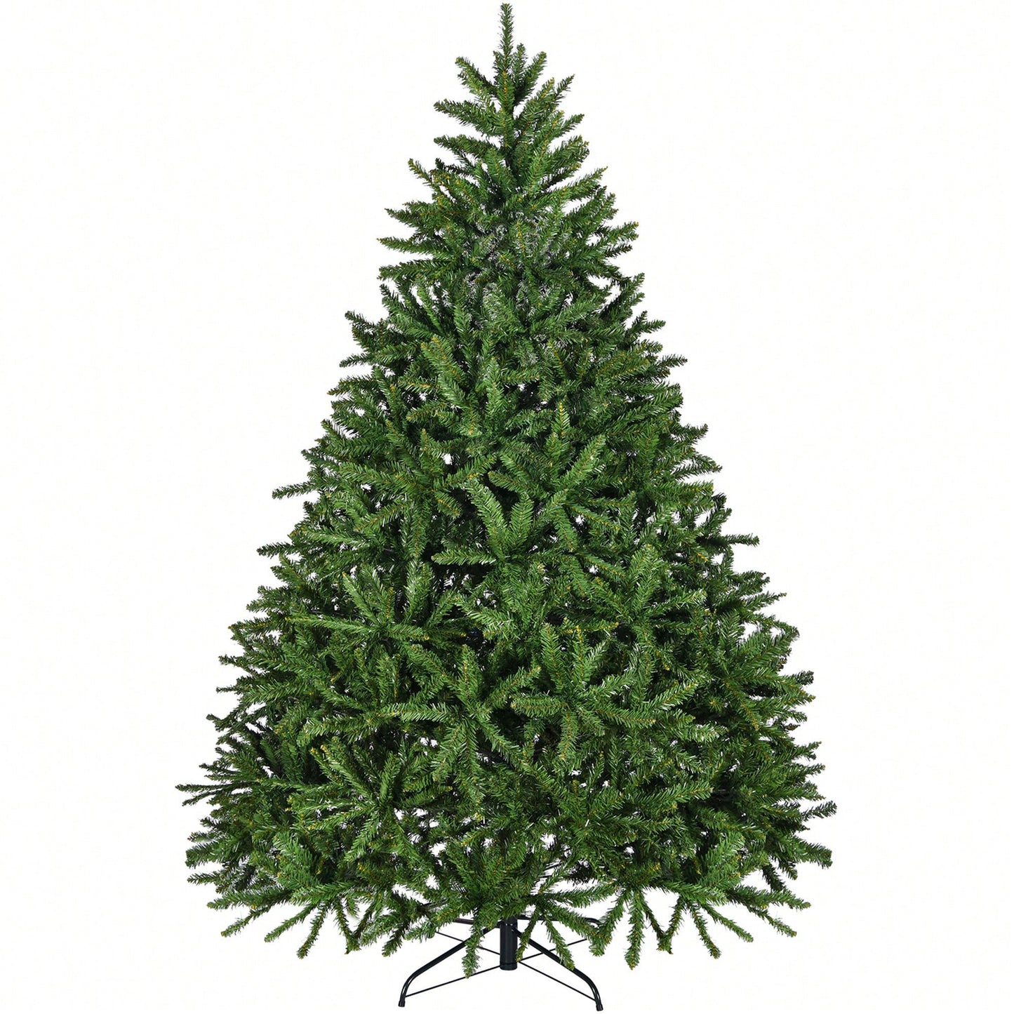 7ft Unlit Hinged Spruce Christmas Tree With 2231 Branch Tips And Metal Stand For Easy Assembly Holiday Decor For Home Office Party