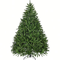 7ft Unlit Hinged Spruce Christmas Tree With 2231 Branch Tips And Metal Stand For Easy Assembly Holiday Decor For Home Office Party