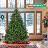 7ft Unlit Hinged Spruce Christmas Tree With 2231 Branch Tips And Metal Stand For Easy Assembly Holiday Decor For Home Office Party