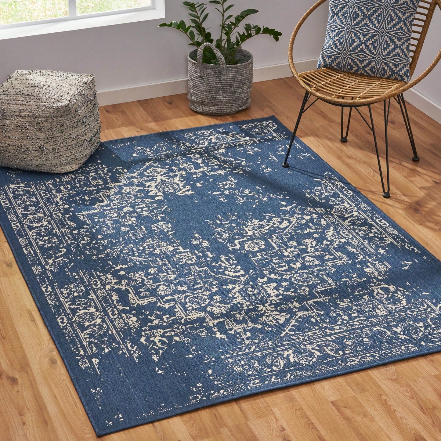 Elegant 7x5.3 Feet Area Rug For Living Room Bedroom Home Decor