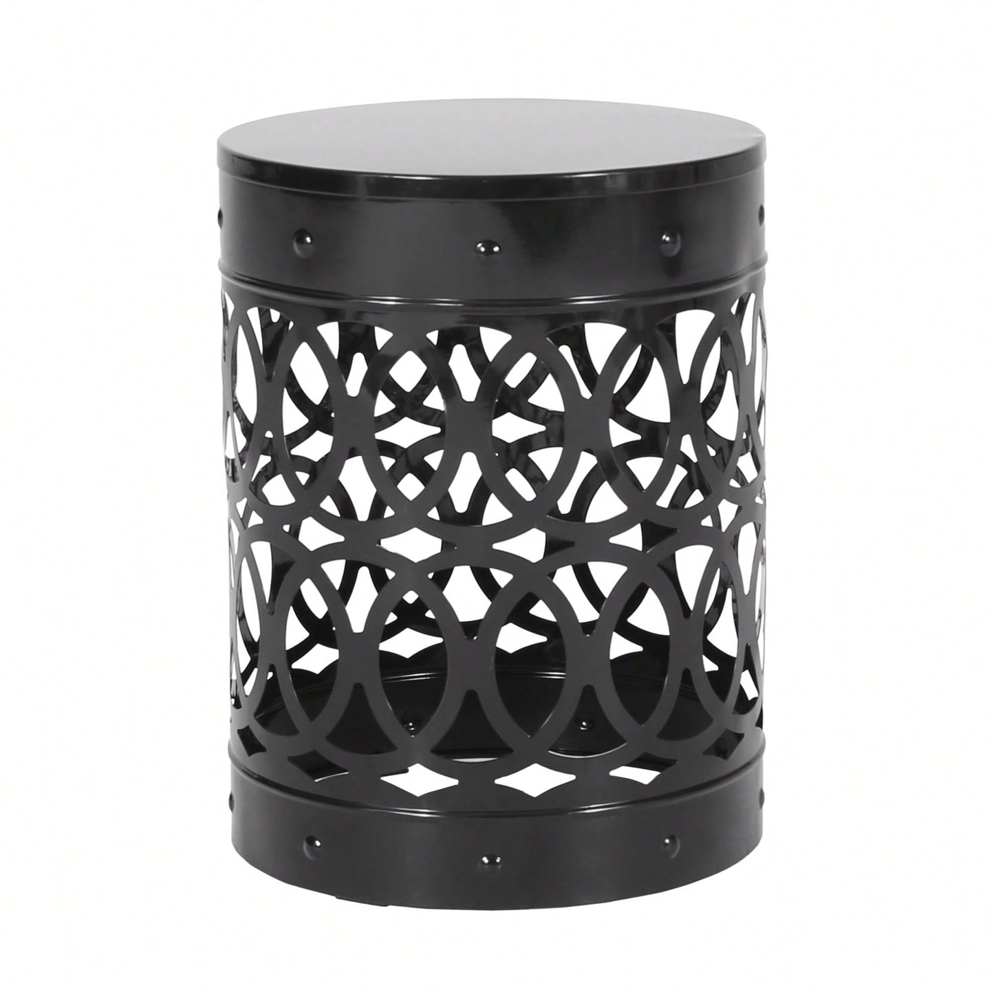 Large Outdoor Metal End Table For Patio And Garden Use