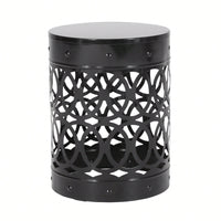 Large Outdoor Metal End Table For Patio And Garden Use