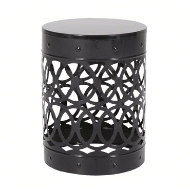 Large Outdoor Metal End Table For Patio And Garden Use