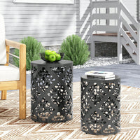 Set Of 2, Industrial Style Metal Side Table With Storage Shelf For Living Room Or Bedroom