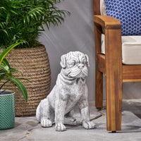 Weatherproof Concrete Dog Statue For Garden Decor