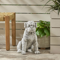 Weatherproof Concrete Dog Statue For Garden Decor