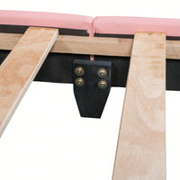 Elegant White Upholstered Leather Platform Bed With Rabbit Accent