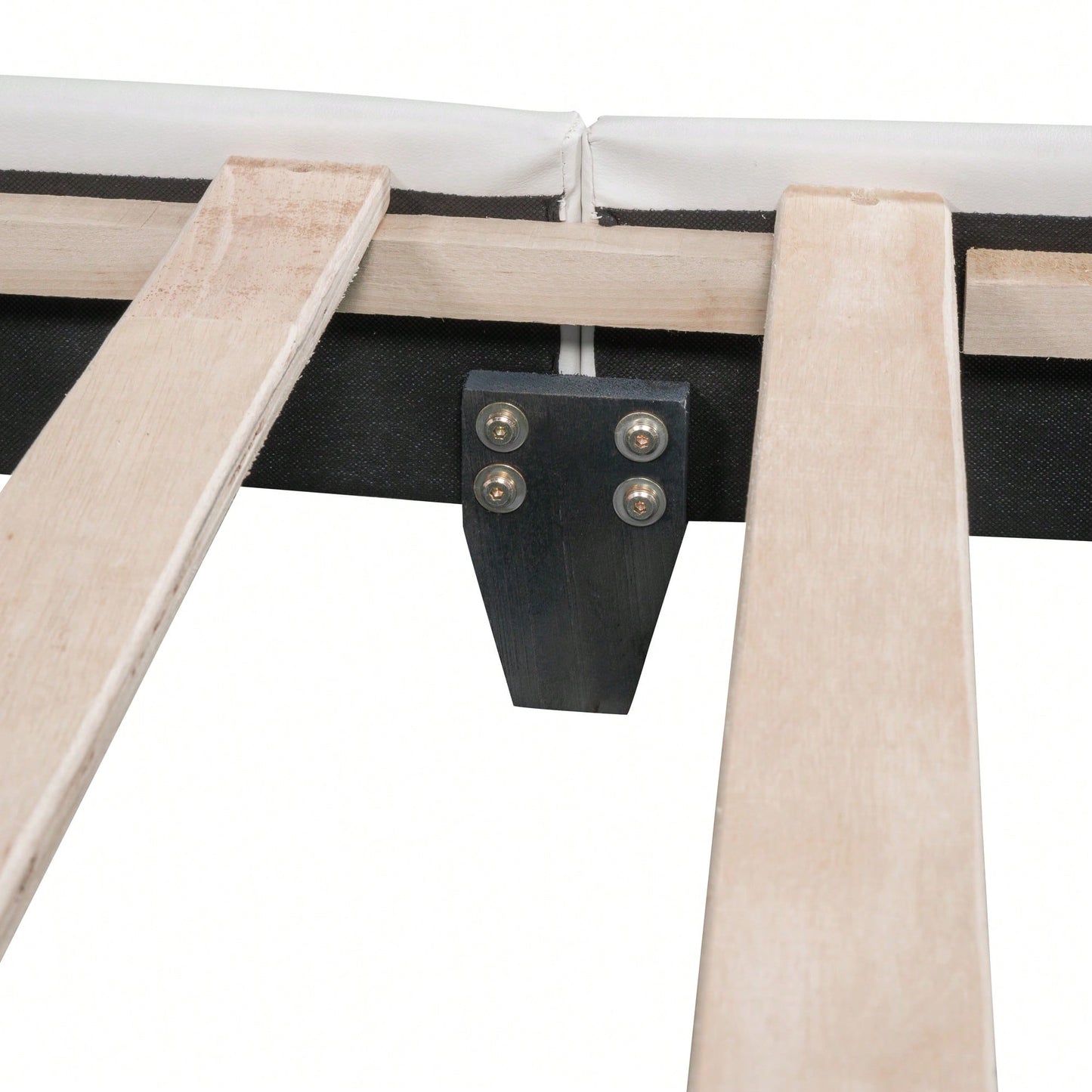 Elegant White Upholstered Leather Platform Bed With Rabbit Accent