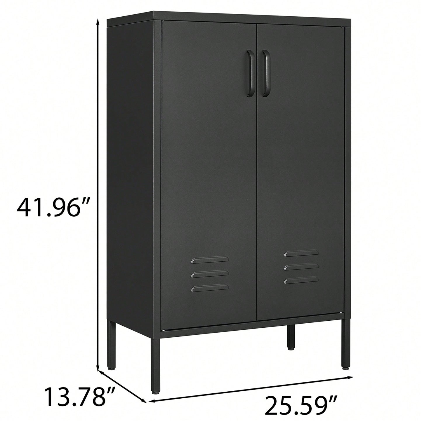 Versatile 2-Door Steel Storage Cabinet For Living Rooms Kitchens Bedrooms Garage And Office With 2 Movable Partitions