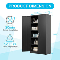 Heavy-Duty Steel Storage Cabinet For Secure Organization And Easy Access