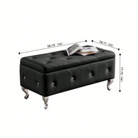 Stylish Flip Top Storage Bench With Padded Seat For Entryway Living Room Bedroom - Supports 250 Lb, Safety Hinge Design