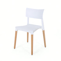 Set Of 2 Stylish Plastic Dining Chairs For Modern Home Decor