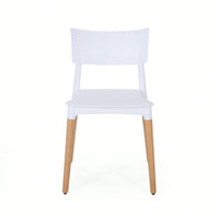 Set Of 2 Stylish Plastic Dining Chairs For Modern Home Decor