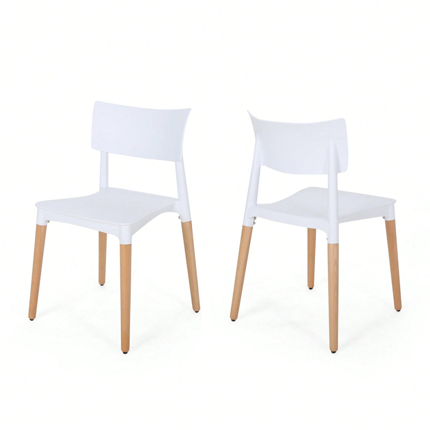 Set Of 2 Stylish Plastic Dining Chairs For Modern Home Decor