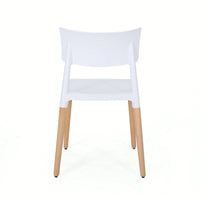 Set Of 2 Stylish Plastic Dining Chairs For Modern Home Decor