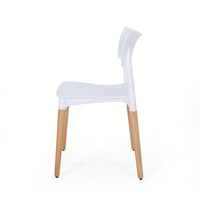 Set Of 2 Stylish Plastic Dining Chairs For Modern Home Decor