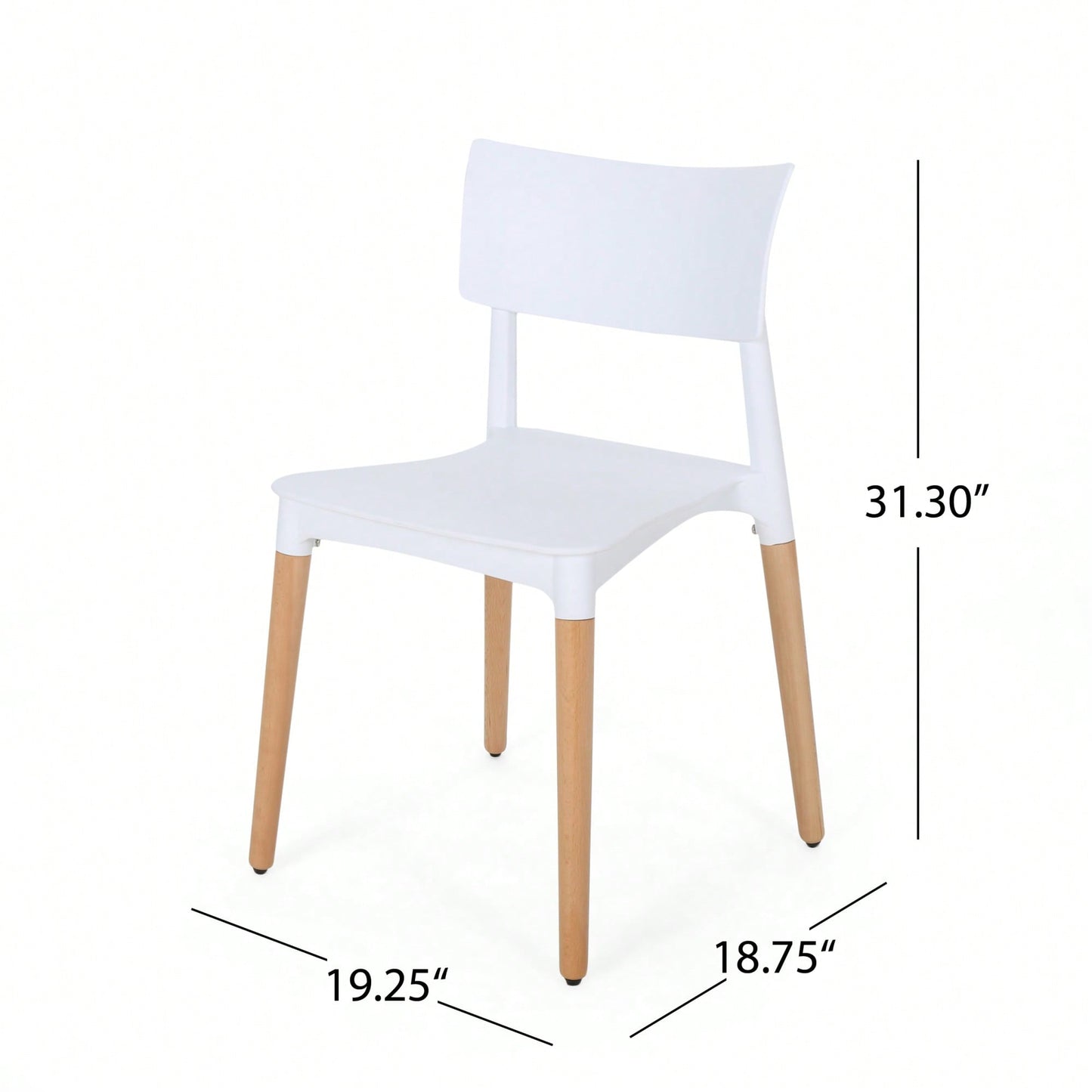 Set Of 2 Stylish Plastic Dining Chairs For Modern Home Decor