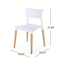 Set Of 2 Stylish Plastic Dining Chairs For Modern Home Decor