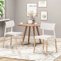 Set Of 2 Stylish Plastic Dining Chairs For Modern Home Decor