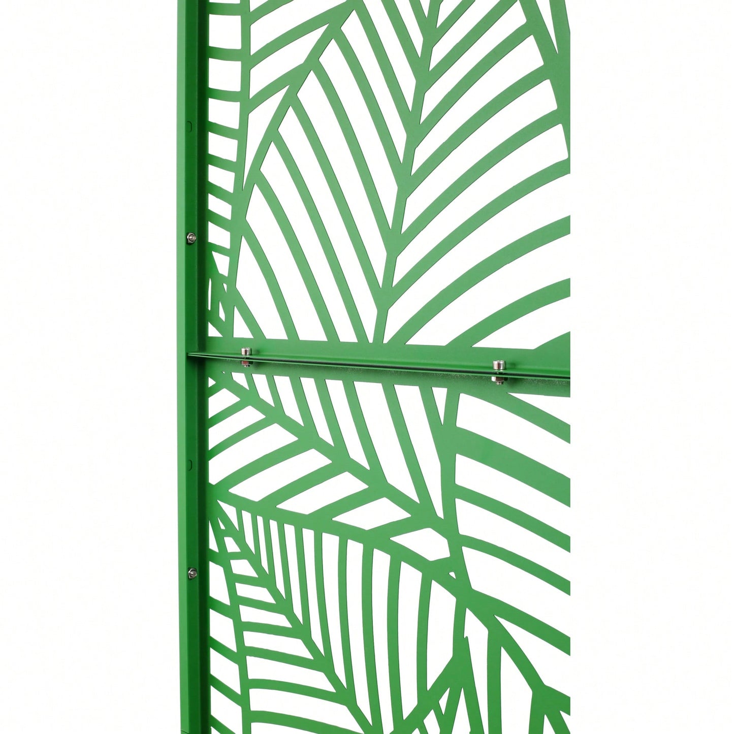 Freestanding Metal Privacy Screen 76" H X 48" W For Outdoor Deck Balcony Patio Garden - Green Decorative Privacy Fence Panel