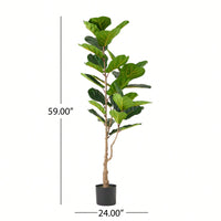 150CM Lifelike Artificial Fiddle Leaf Fig Tree For Home Decor And Office Spaces