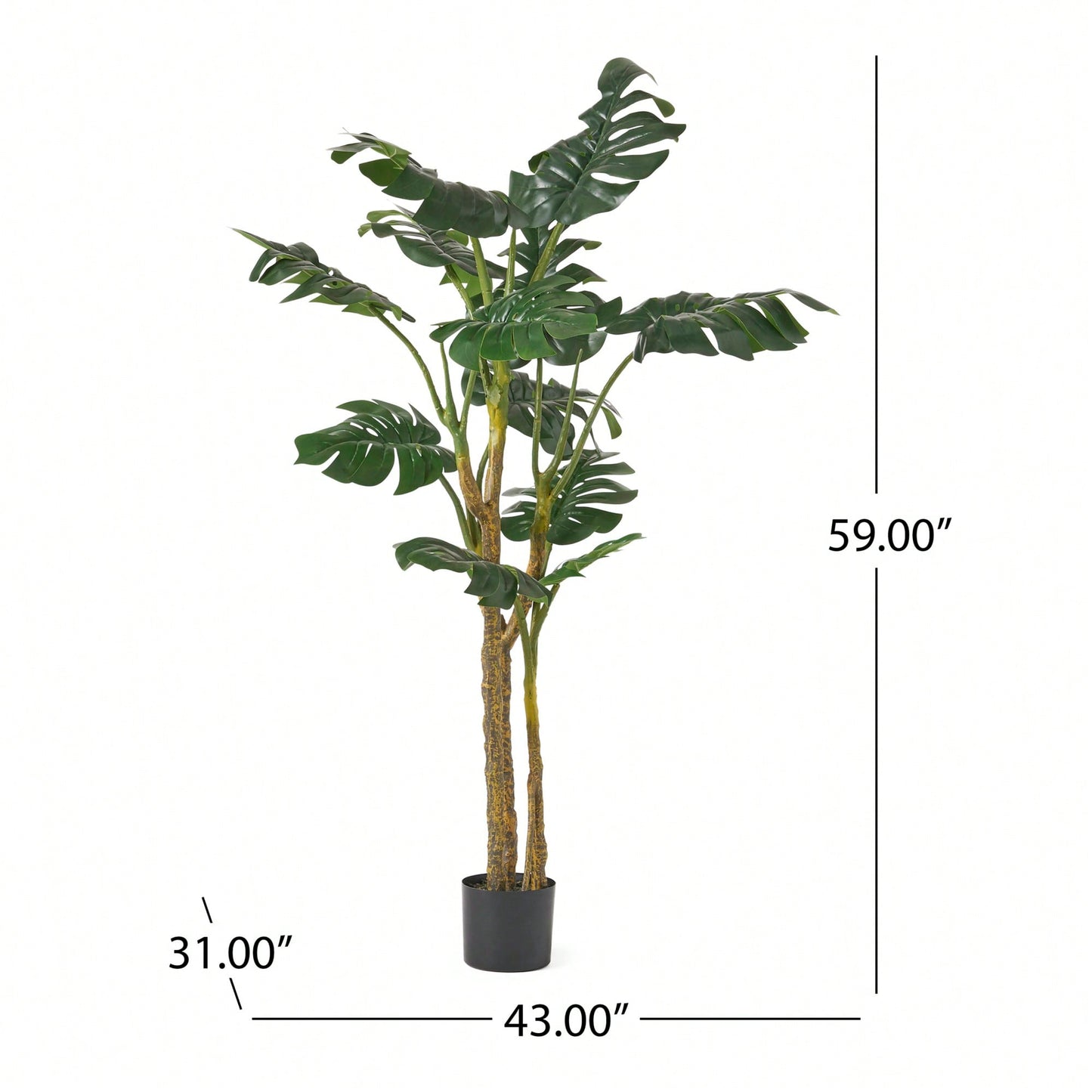 150CM Lifelike Artificial Monstera Tree For Home Decor And Office Indoor Plant Decoration