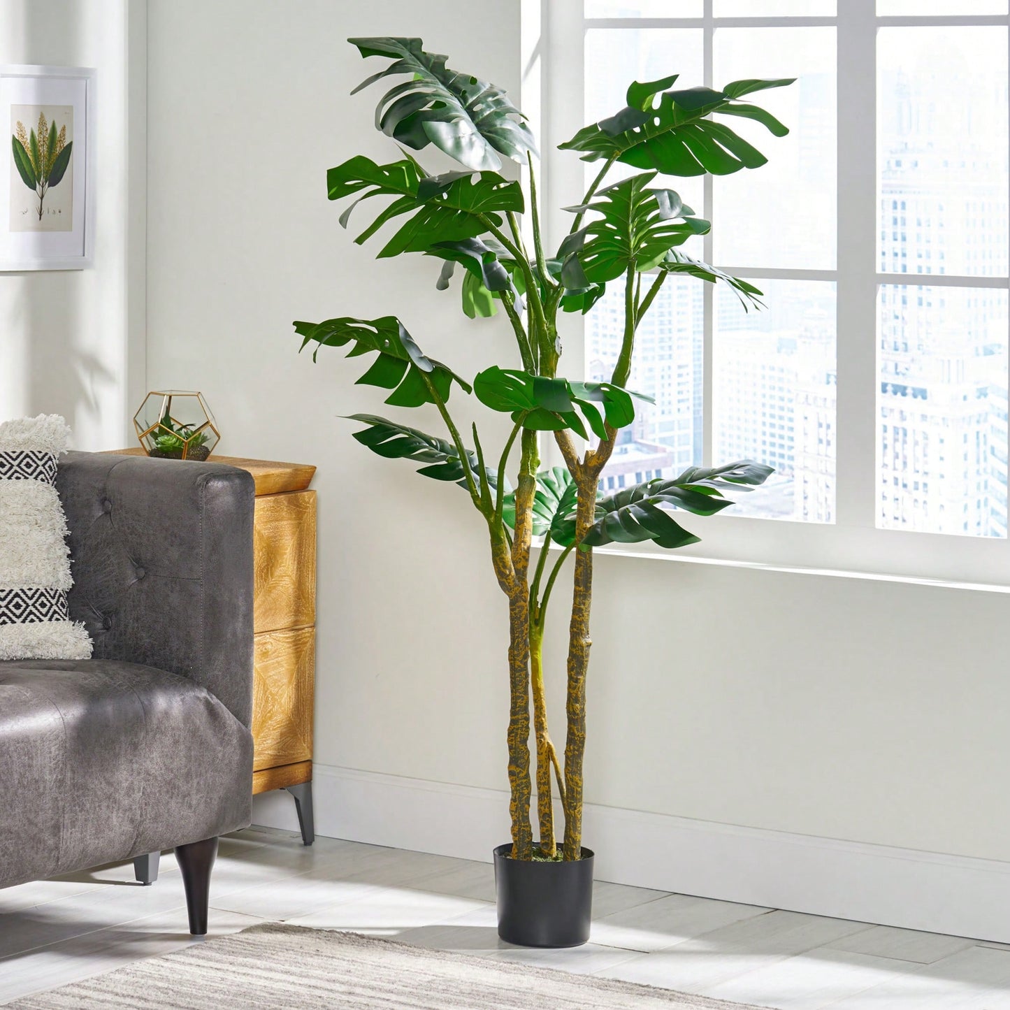 150CM Lifelike Artificial Monstera Tree For Home Decor And Office Indoor Plant Decoration