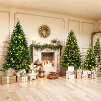 Pre-Lit Green Pine Artificial Christmas Tree Set of 3 with 820 Warm LED Lights and 2539 Branch Tips for Holiday Home Office Decoration