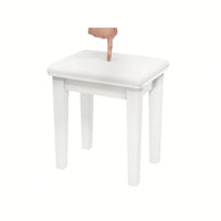 Elegant White Vanity Table With Dimmable LED Mirror And Storage Drawer For Makeup And Cosmetics With Comfortable Stool